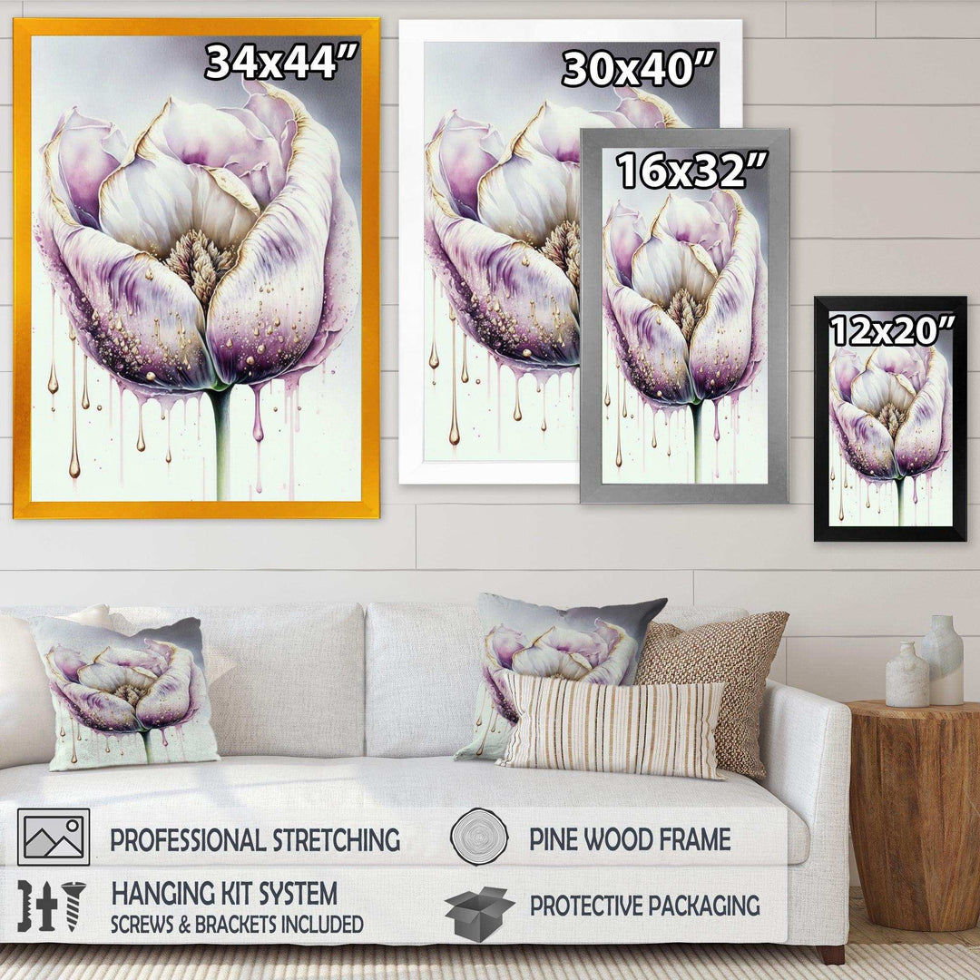 Cream And Purple Tulip III