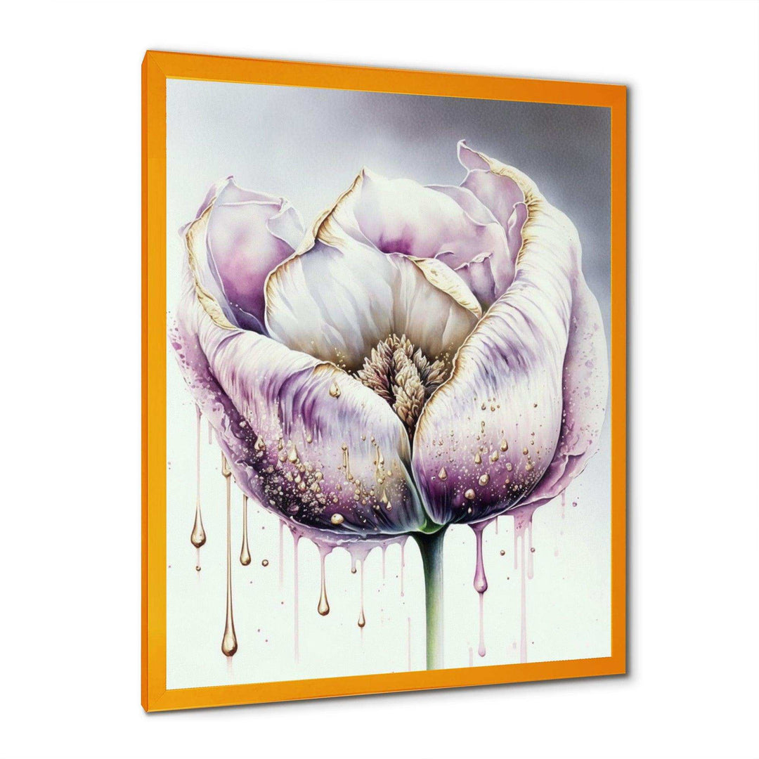 Cream And Purple Tulip III