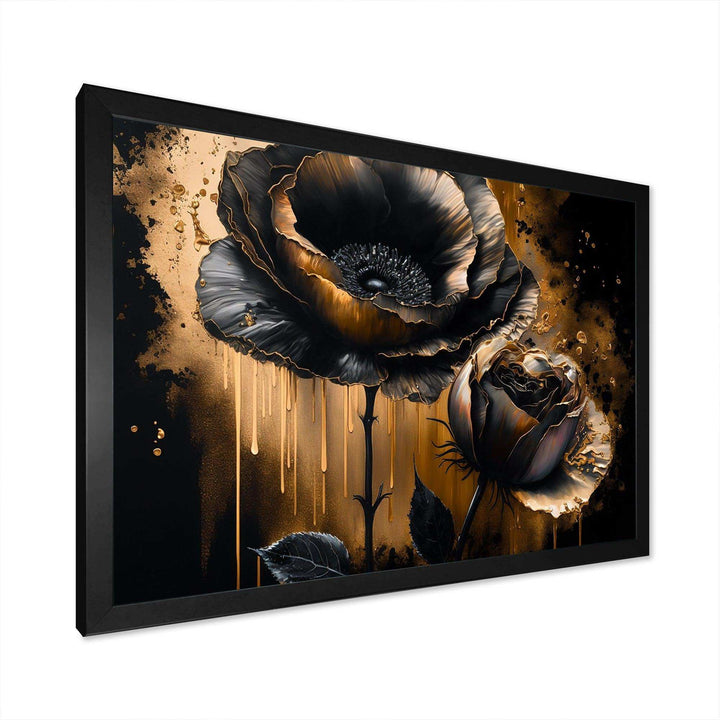 Black And Gold Popy Flowers II