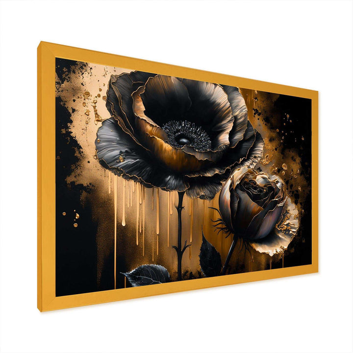 Black And Gold Popy Flowers II