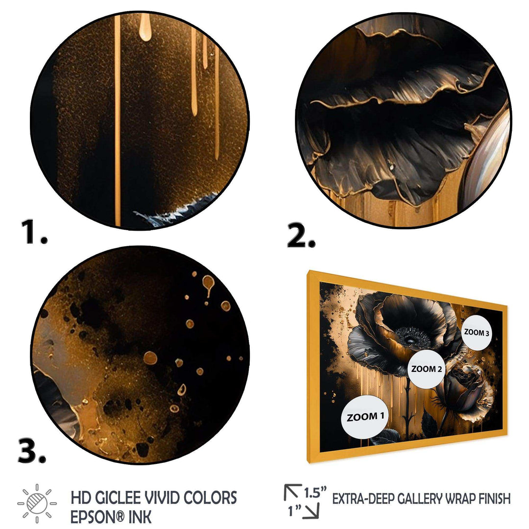Black And Gold Popy Flowers II