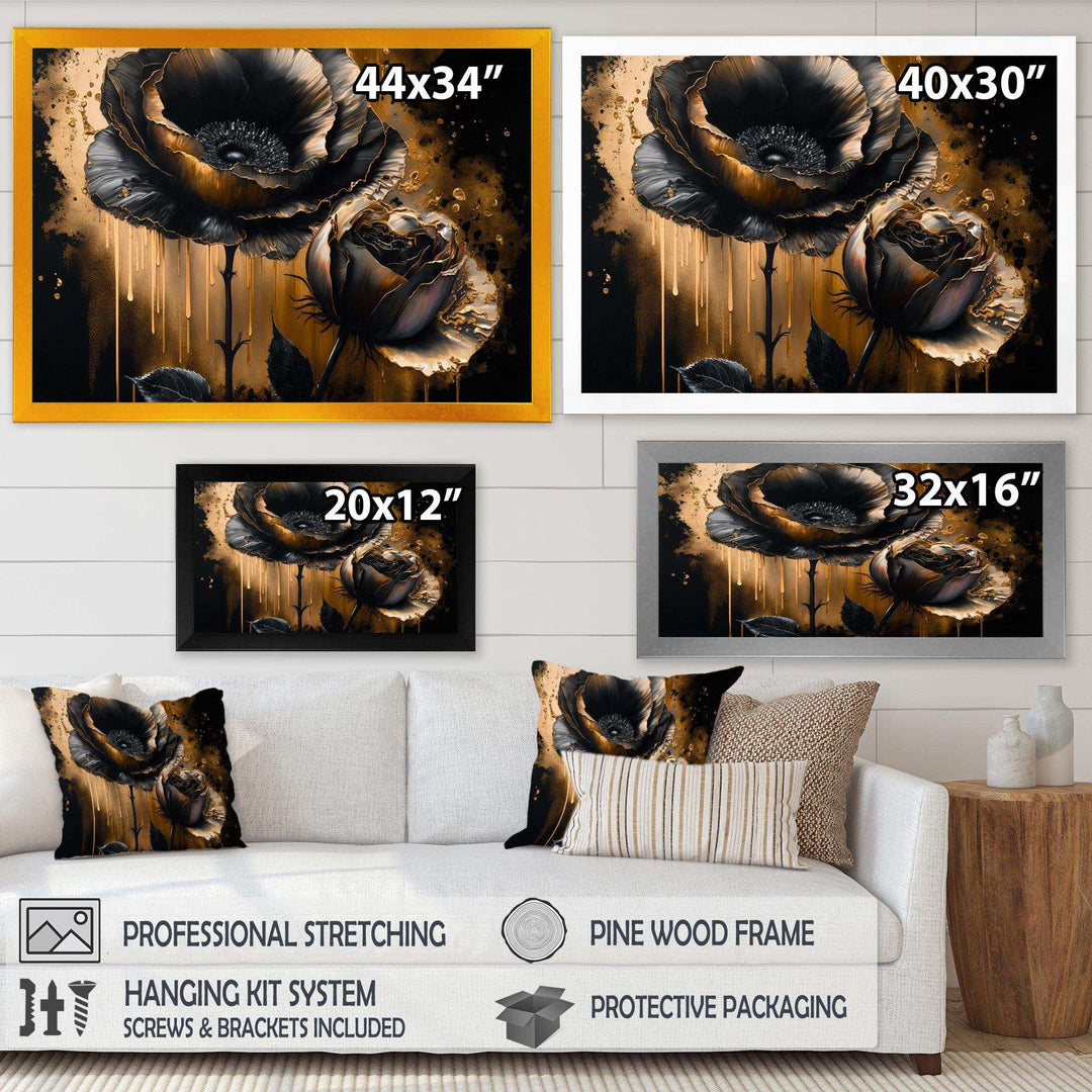 Black And Gold Popy Flowers II