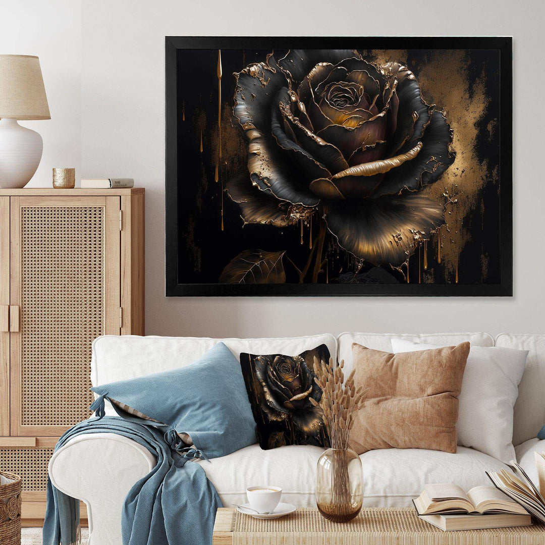 Black And Gold Rose I