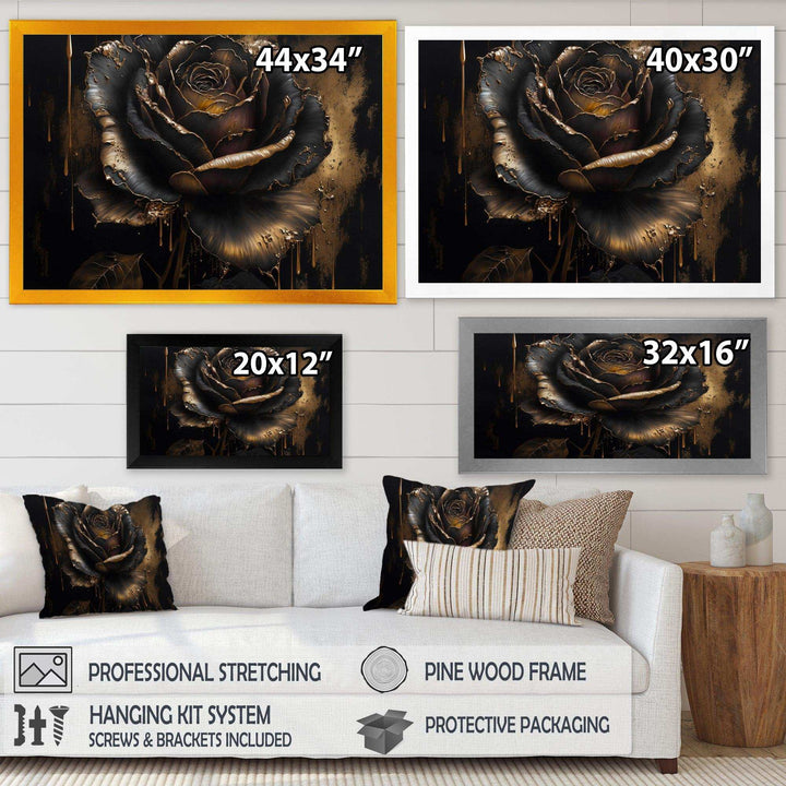 Black And Gold Rose I