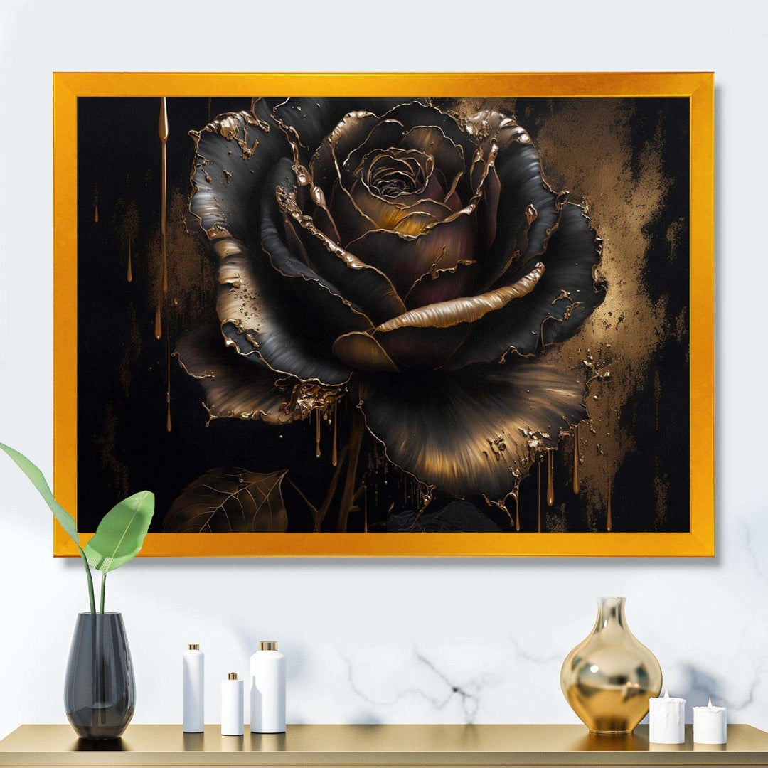 Black And Gold Rose I