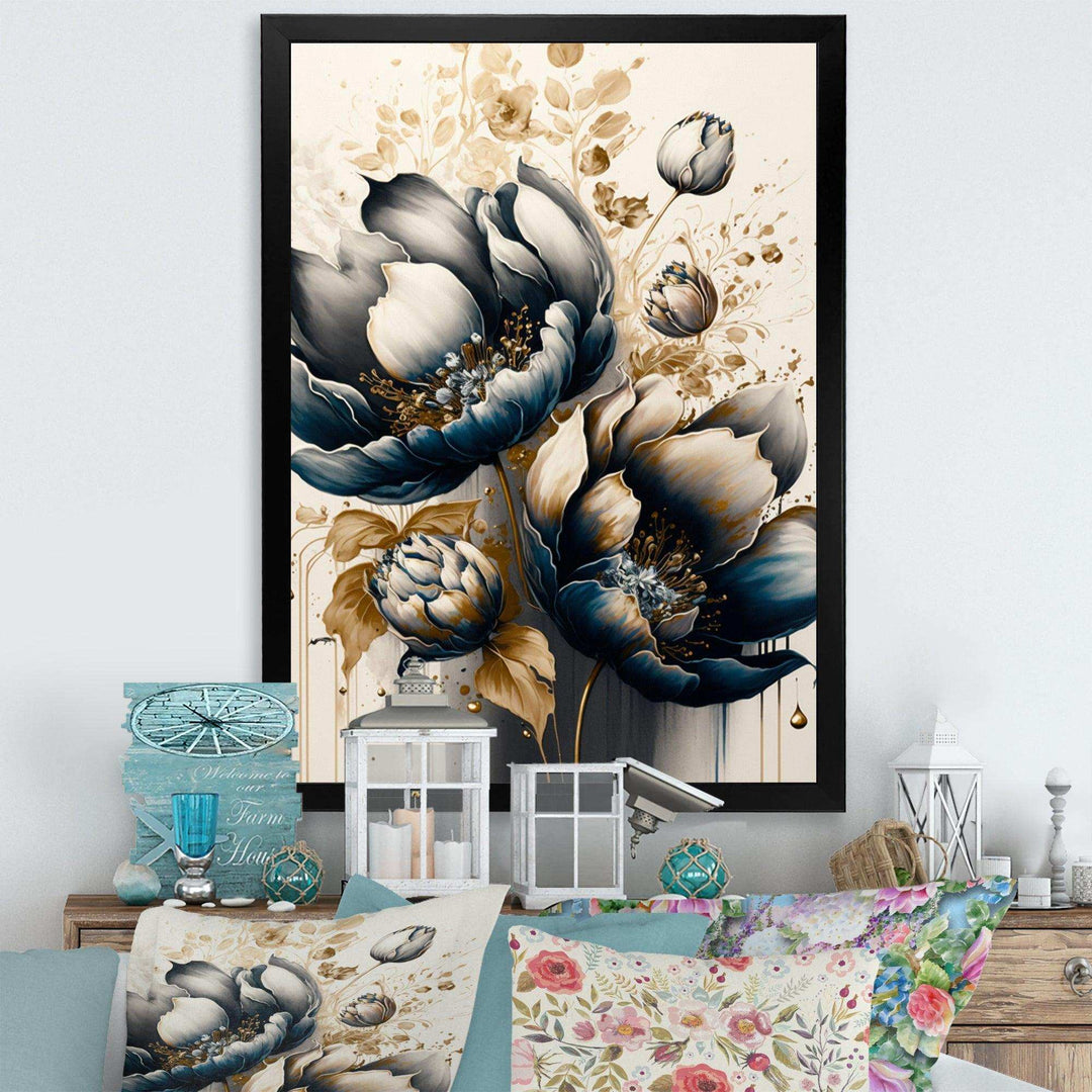 Black And White Watercolor Roses I