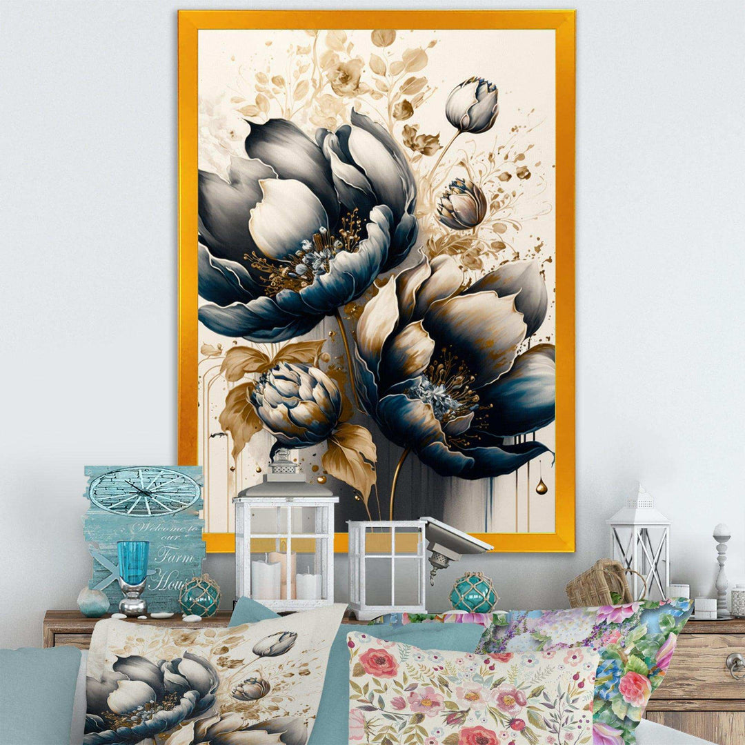 Black And White Watercolor Roses I