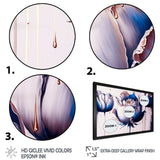 Ice Blue And Gold Paint Drip Tulip II