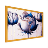 Ice Blue And Gold Paint Drip Tulip II