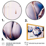 Ice Blue And Gold Paint Drip Tulip II