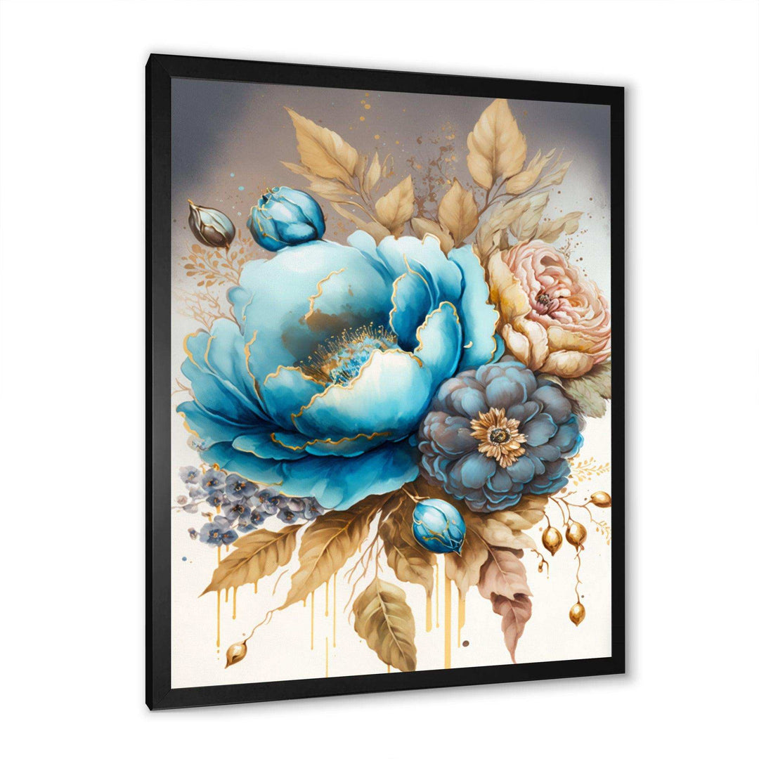 Blue And Gold Mixed Floral Bouquet I