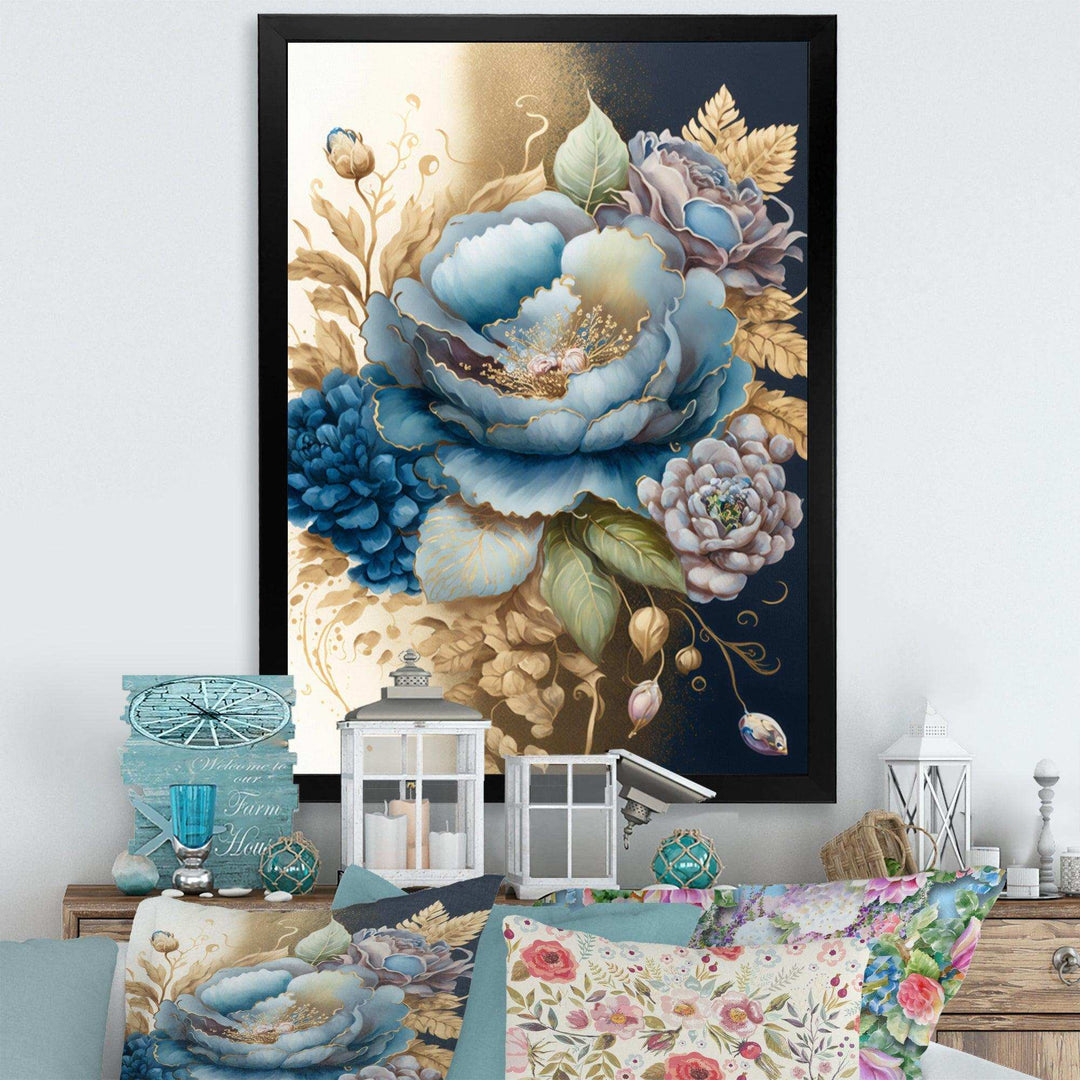 Blue And Gold Mixed Floral Bouquet III