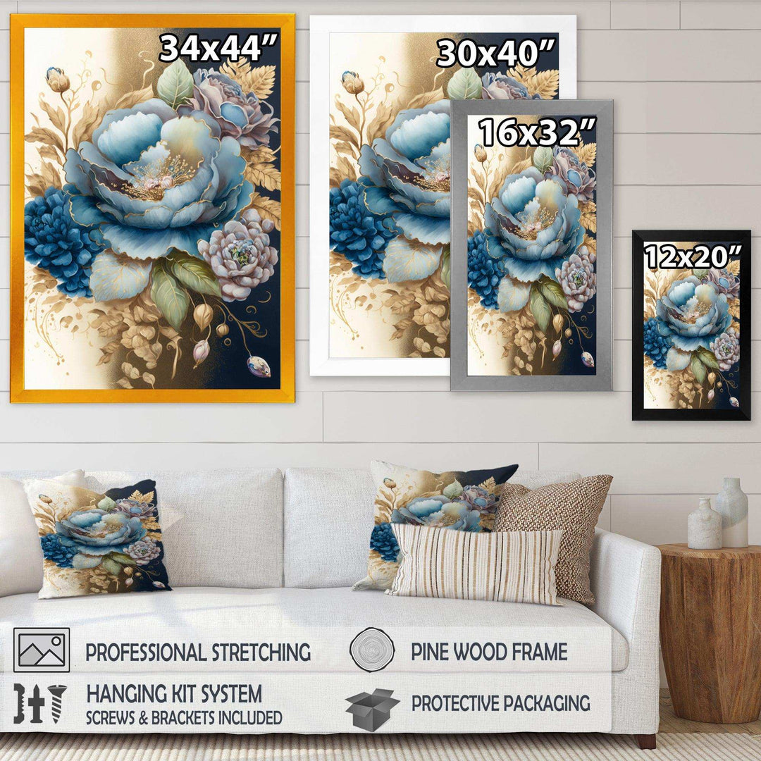 Blue And Gold Mixed Floral Bouquet III