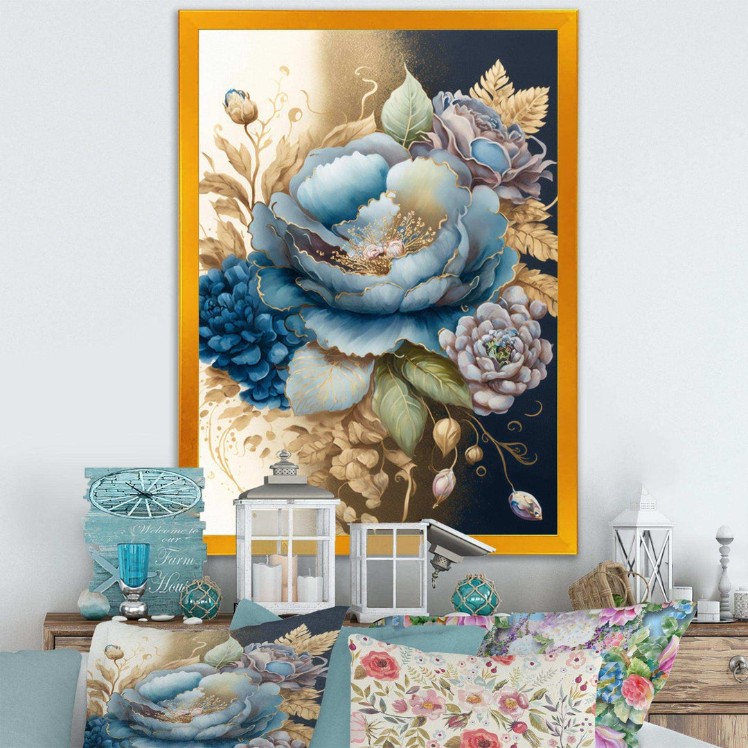 Blue And Gold Mixed Floral Bouquet III