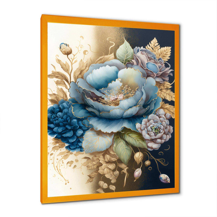 Blue And Gold Mixed Floral Bouquet III