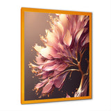 Abstract Pink And Gold Leaves IV Framed Print Vibrant Gold - 1.5"Width