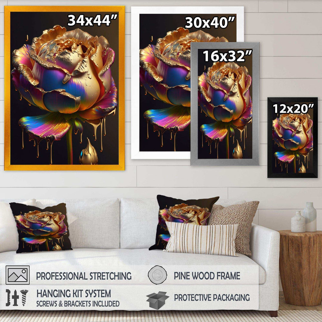Rainbow Peony Liquid Gold Drips Hyper I