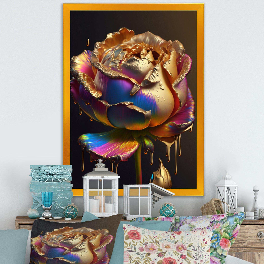 Rainbow Peony Liquid Gold Drips Hyper I