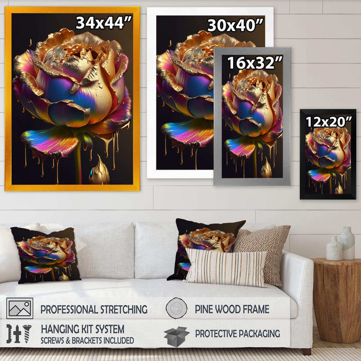 Rainbow Peony Liquid Gold Drips Hyper I