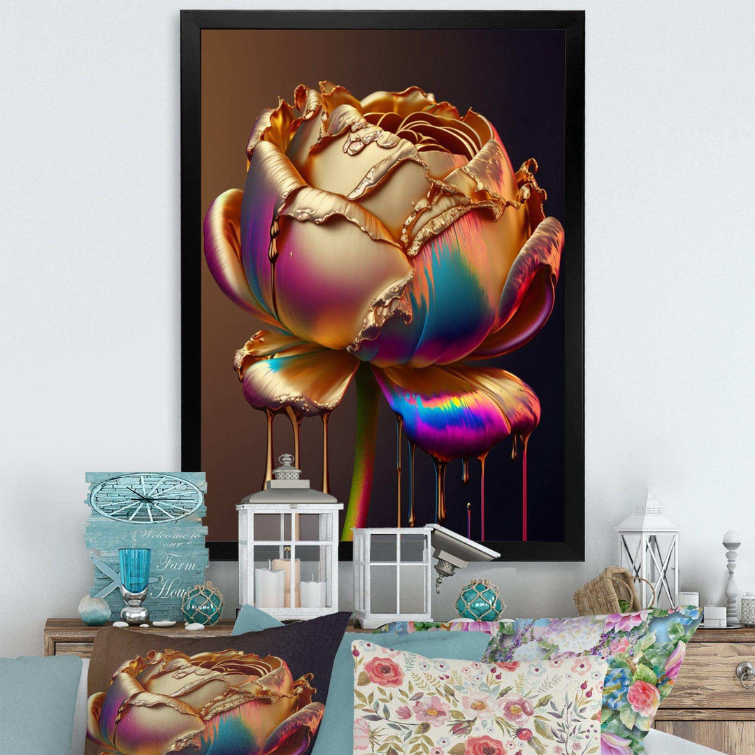 Rainbow Peony Liquid Gold Drips Hyper II