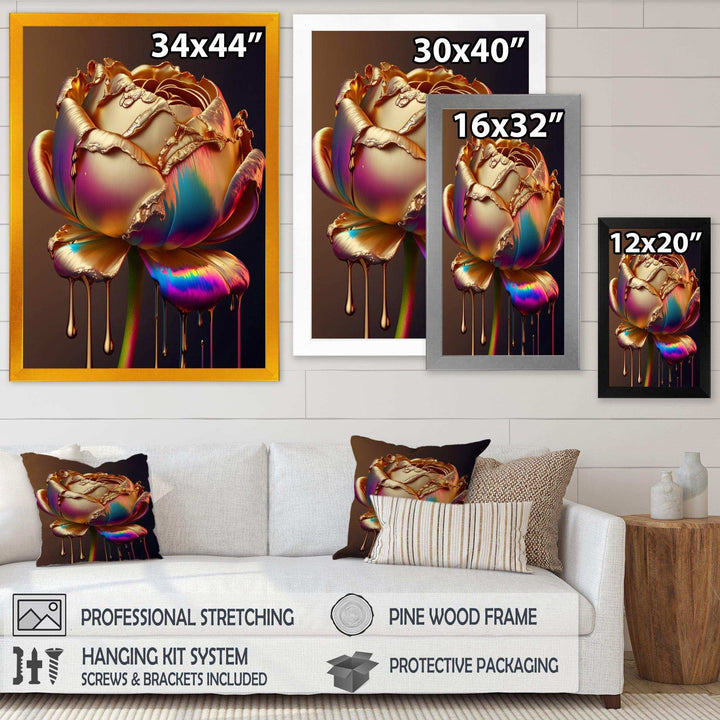 Rainbow Peony Liquid Gold Drips Hyper II