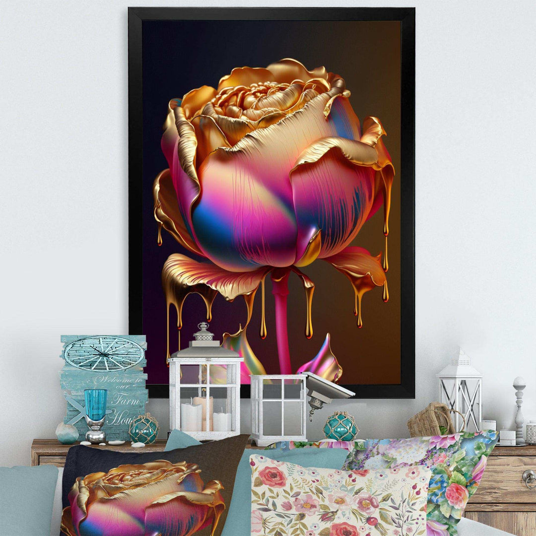 Rainbow Peony Liquid Gold Drips Hyper III