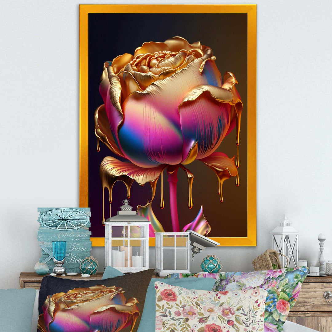 Rainbow Peony Liquid Gold Drips Hyper III
