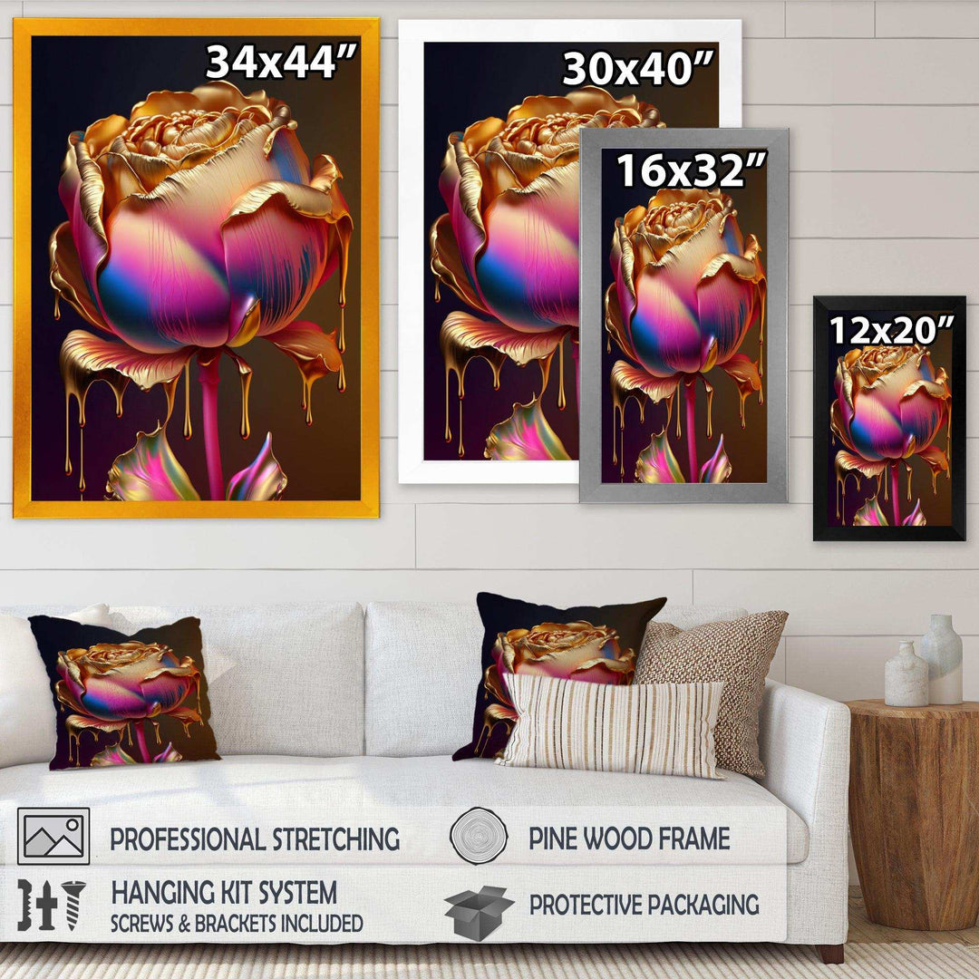 Rainbow Peony Liquid Gold Drips Hyper III