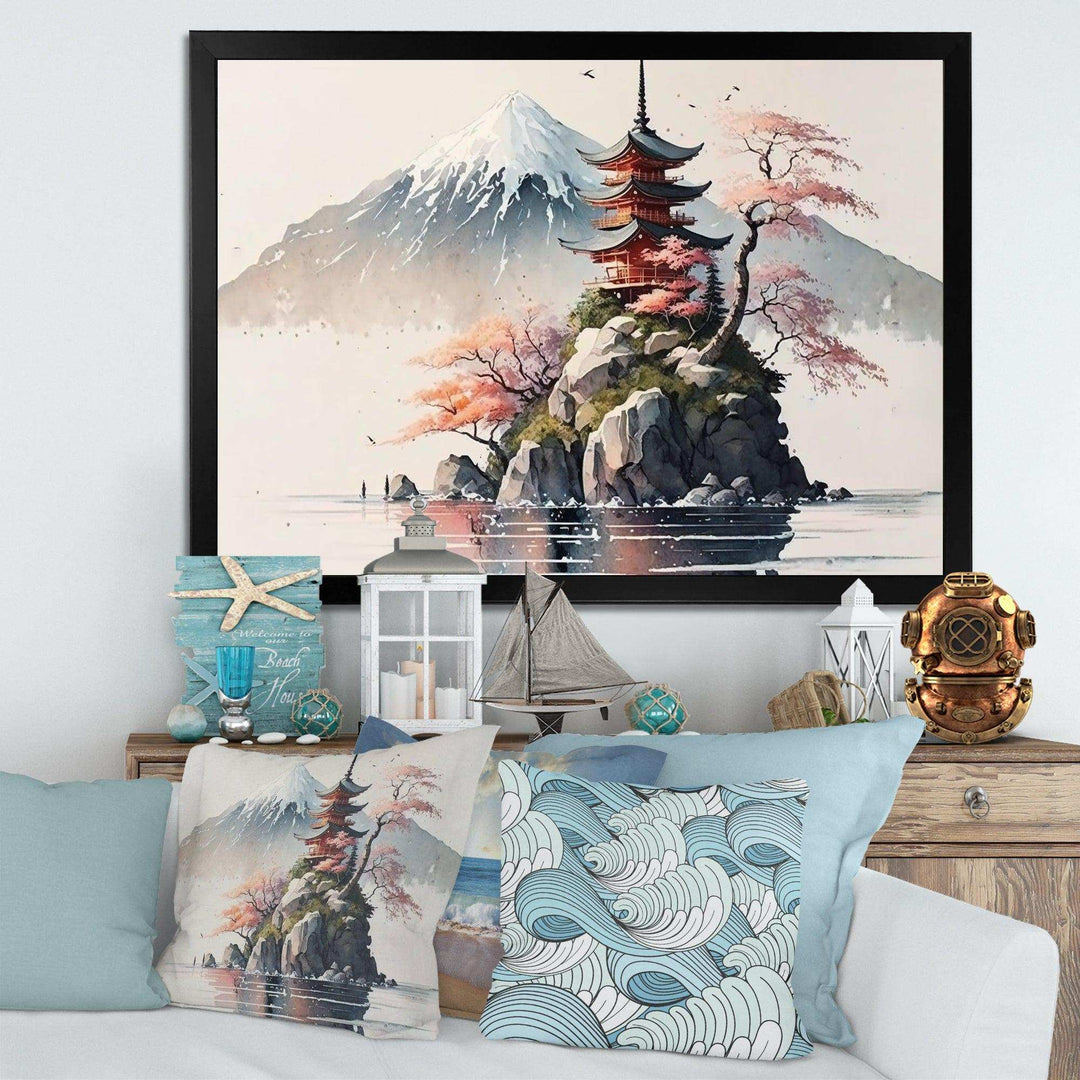 Japanese Landscape In Watercolor I
