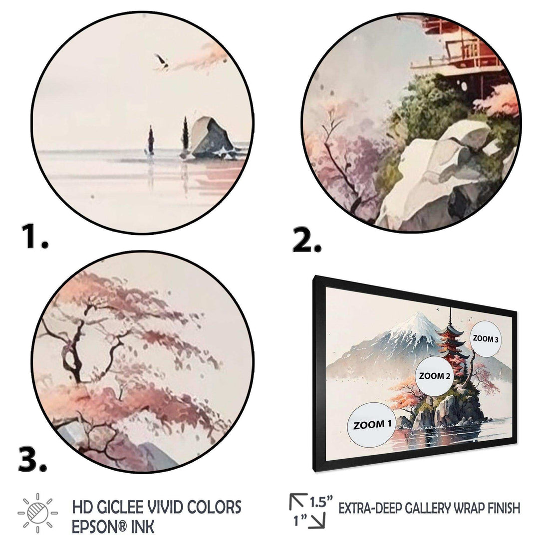 Japanese Landscape In Watercolor I