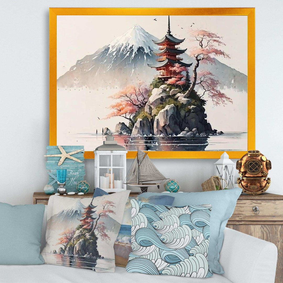 Japanese Landscape In Watercolor I