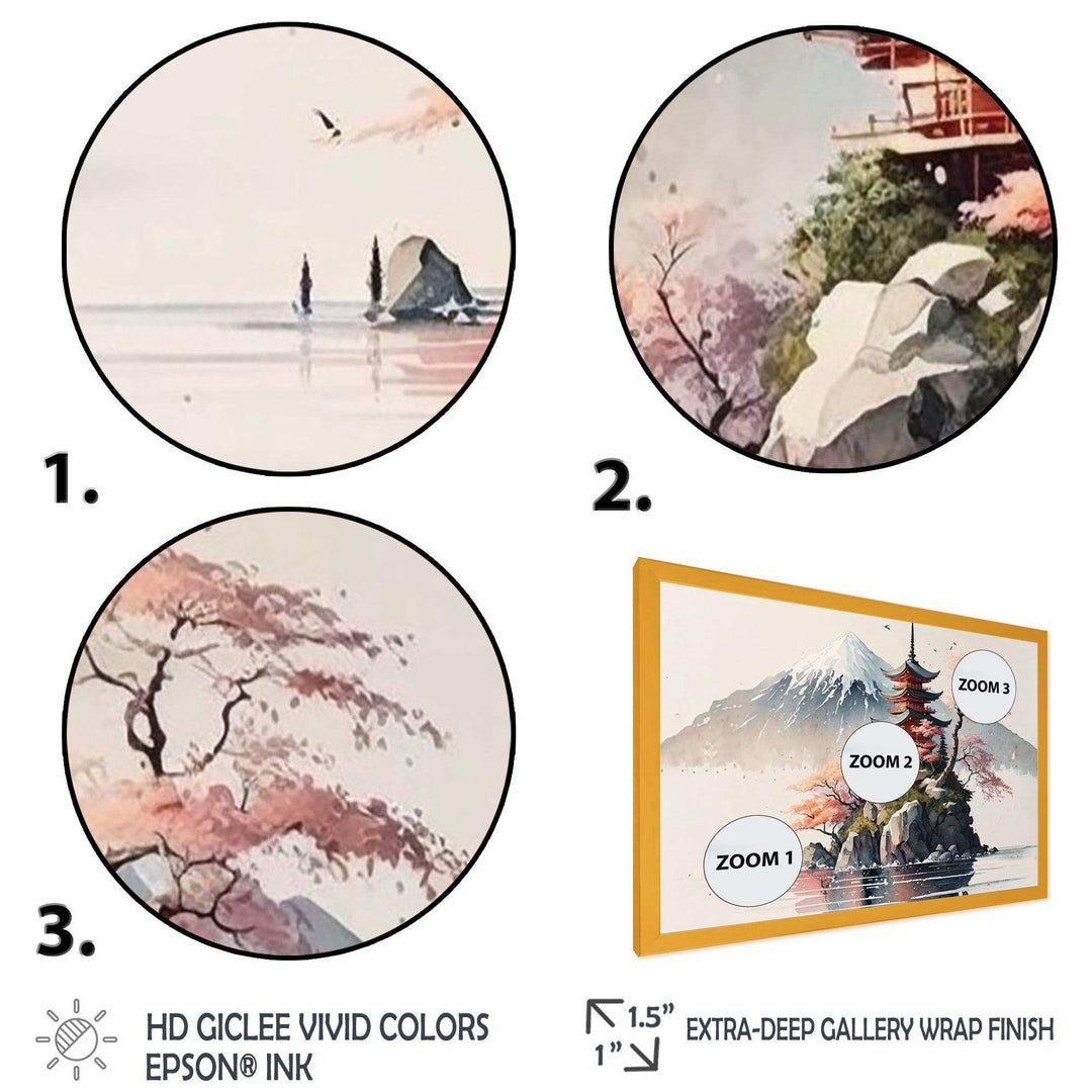 Japanese Landscape In Watercolor I