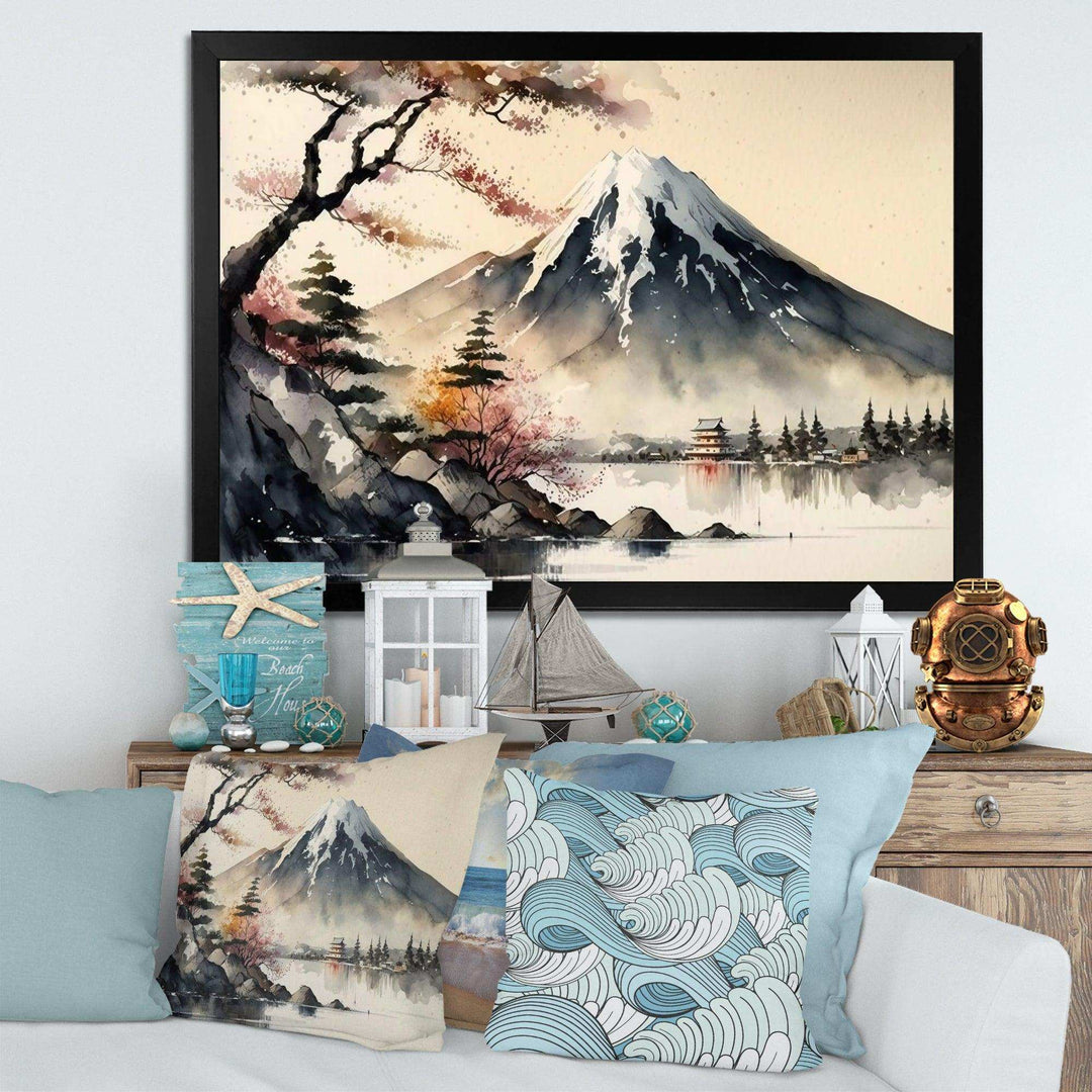 Japanese Landscape In Watercolor II