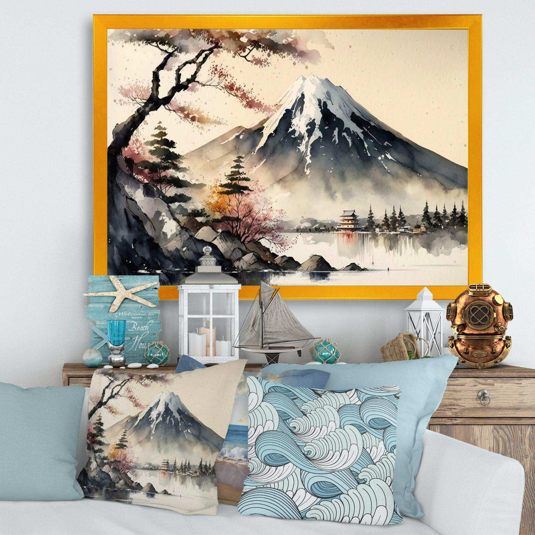 Japanese Landscape In Watercolor II