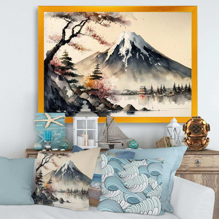 Japanese Landscape In Watercolor II