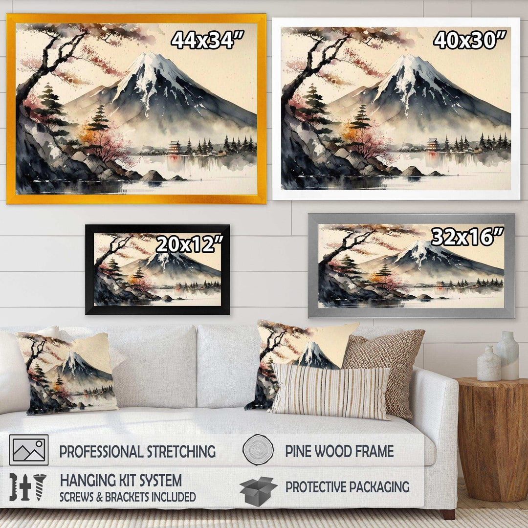 Japanese Landscape In Watercolor II