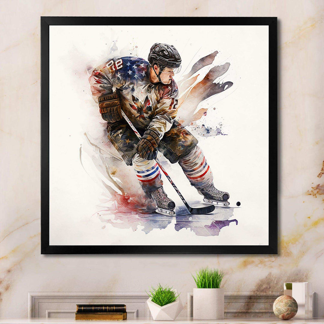 Usa Hockey Player In Action I
