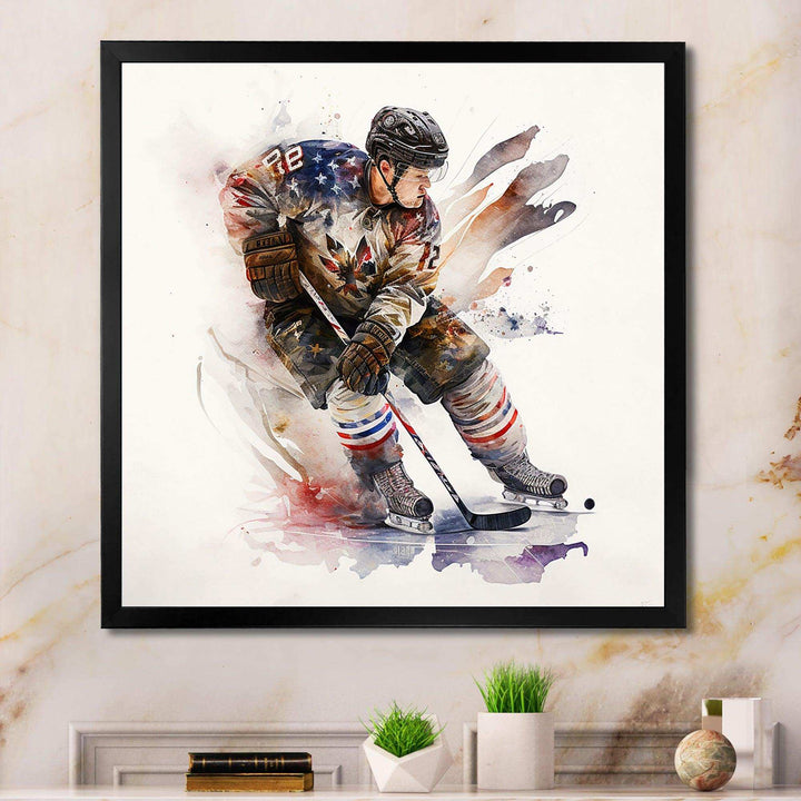 Usa Hockey Player In Action I