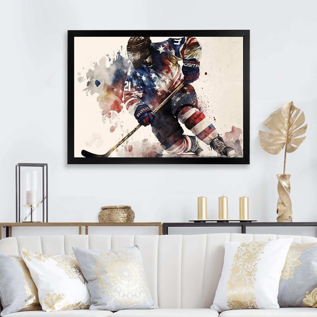 Usa Hockey Player In Action III