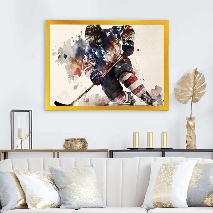 Usa Hockey Player In Action III