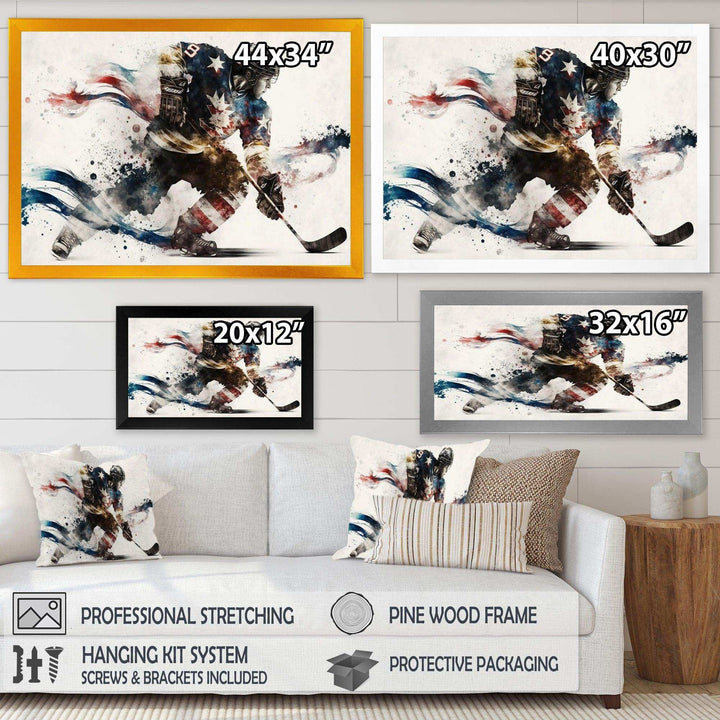 Usa Hockey Player In Action VI