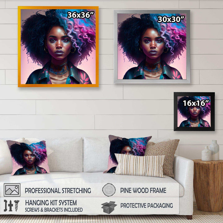 Fashion Hip Hop Girl In Pink And Blue III