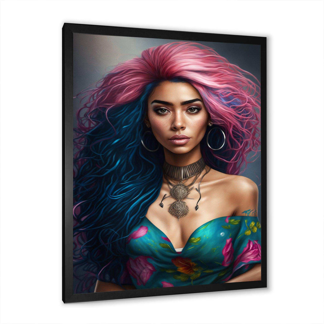 Fashion Indian Woman In Pink And Blue II