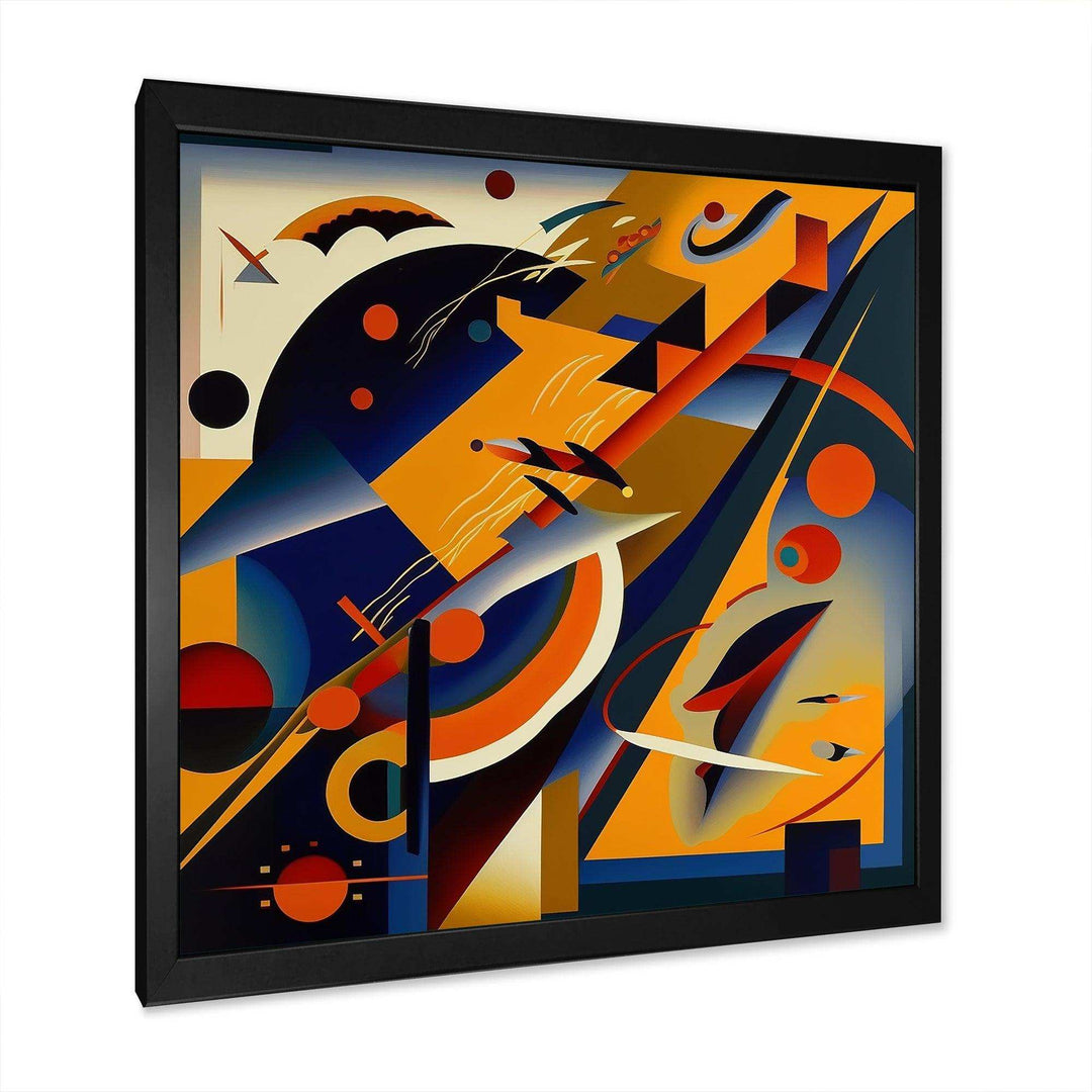 Multicolor Geometric Orange Shapes IV - Modern Living Room Wall Decor