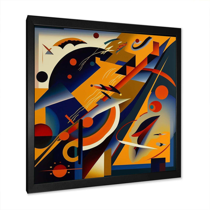 Multicolor Geometric Orange Shapes IV - Modern Living Room Wall Decor