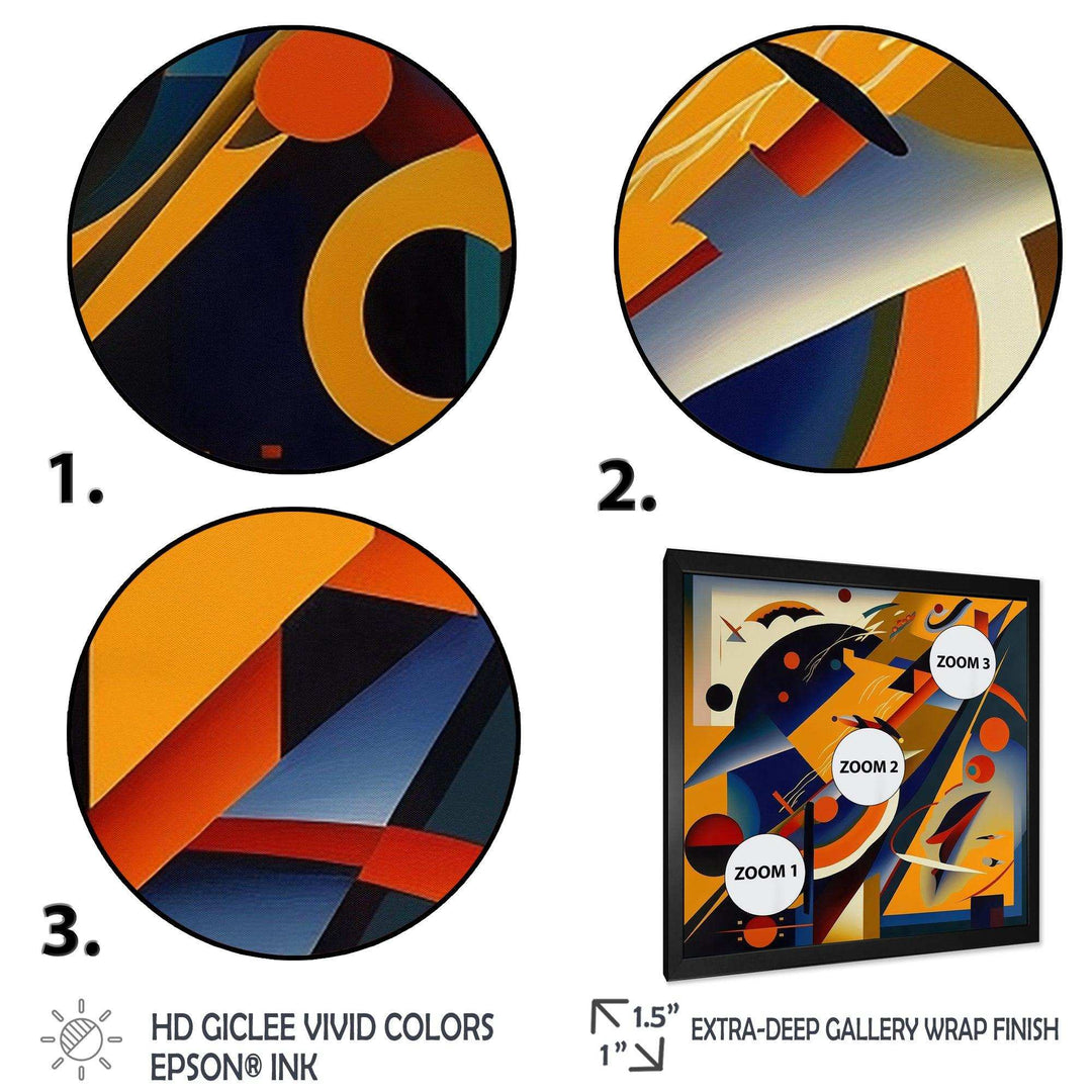 Multicolor Geometric Orange Shapes IV - Modern Living Room Wall Decor