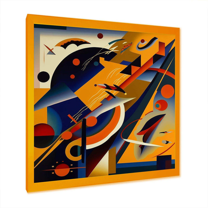 Multicolor Geometric Orange Shapes IV - Modern Living Room Wall Decor