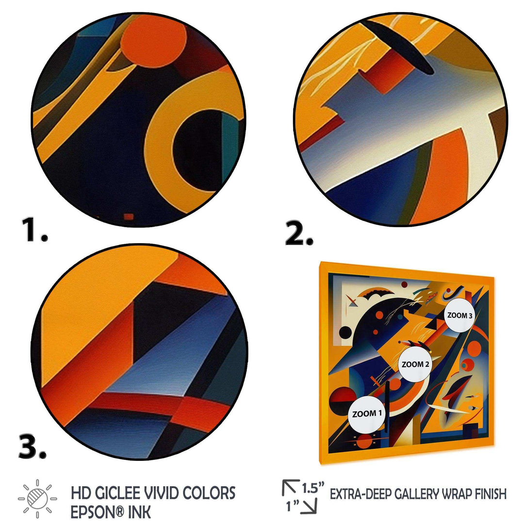 Multicolor Geometric Orange Shapes IV - Modern Living Room Wall Decor