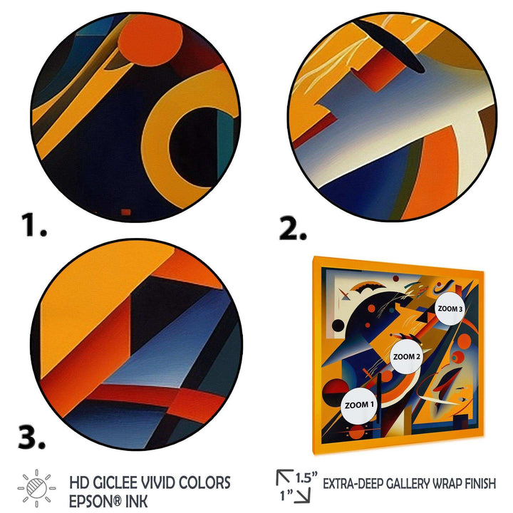 Multicolor Geometric Orange Shapes IV - Modern Living Room Wall Decor