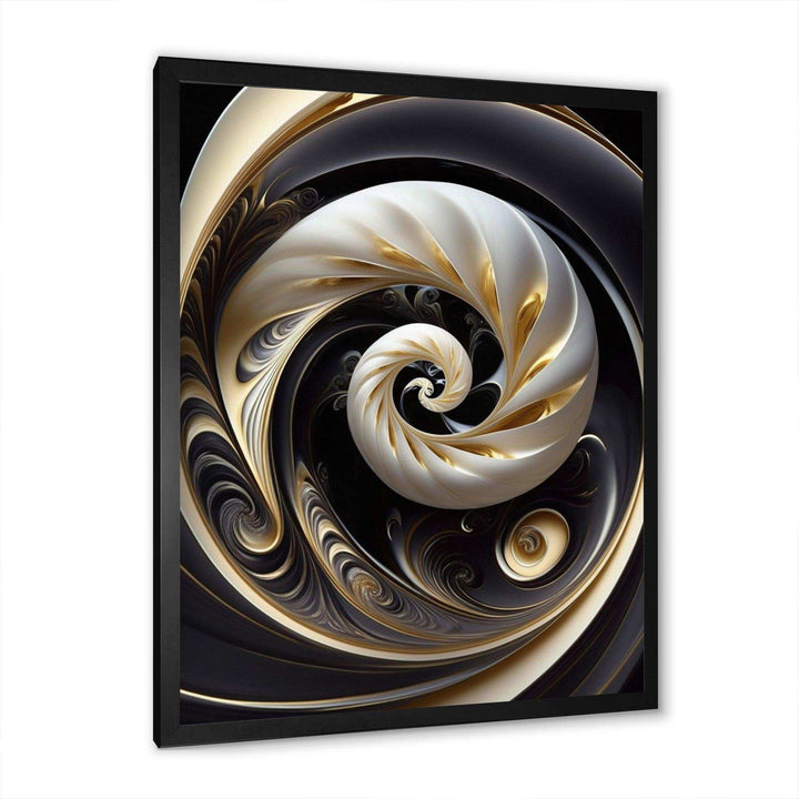 Gold Black And White Stained Glass V - Modern Bedroom Wall Art
